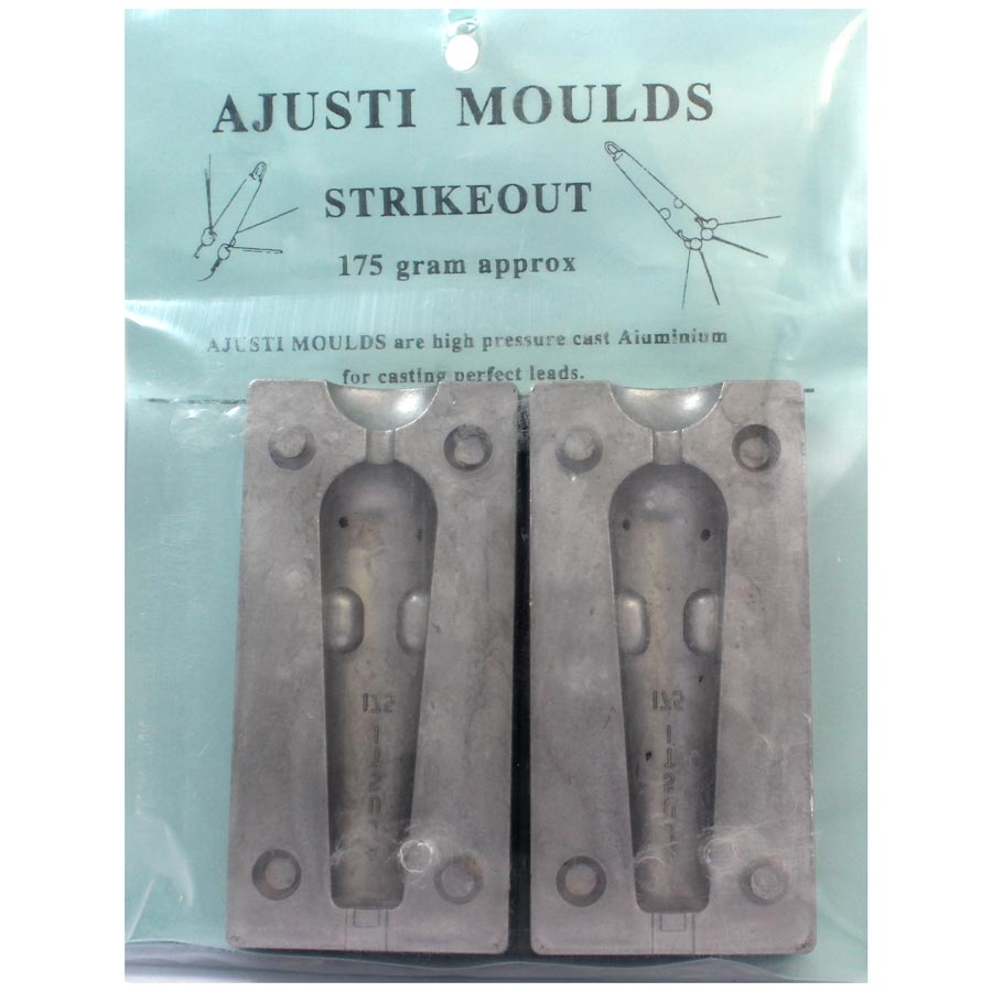 AJUSTI STRIKEOUT MOULD FOR SEA BOAT FISHING LEAD WEIGHTS USE 6" 7"  GRIP WIRES 