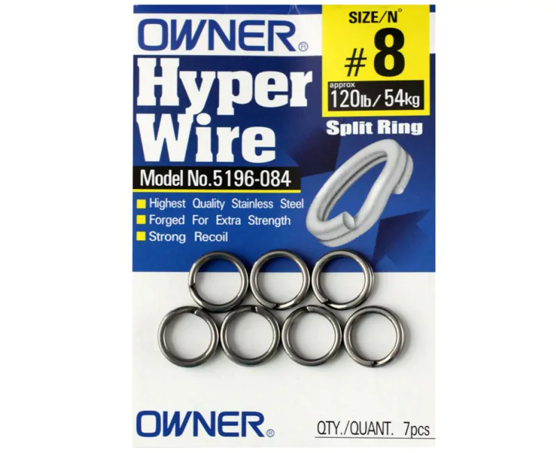 Owner Hyper Wire Heavy Duty Split Rings - Fishing Tackle