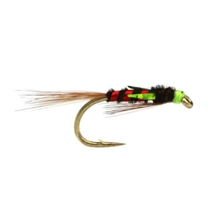 Fario Olive and Red Holo Diawl Bach - Trout Flies