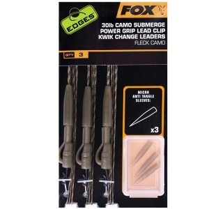 Fox Edges Submerge Camo Power Grip Lead Clip Kwik Change Leader - Coarse Fishing Rig Components