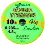 Drennan Double Strength Fly Leader 50m - Fishing Tippet Leader Materials - Fishing Gut
