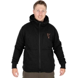 Fox Collection Sherpa Jacket Black and Orange - Angling Active
