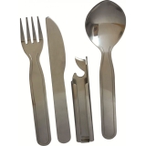 Highlander Military Style KFS Set - Camping Outdoors Cutlery - Knife, Fork and Spoon Dinner Set