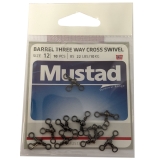 Mustad Black 3-Way Cross Swivel - Fishing Swivels
