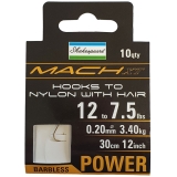 Shakespeare Mach XT Barbless Hooks To Nylon With Hair - Coarse Fishing Hook