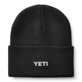 YETI Logo Badge Knitted Beanie Black - Angling Active