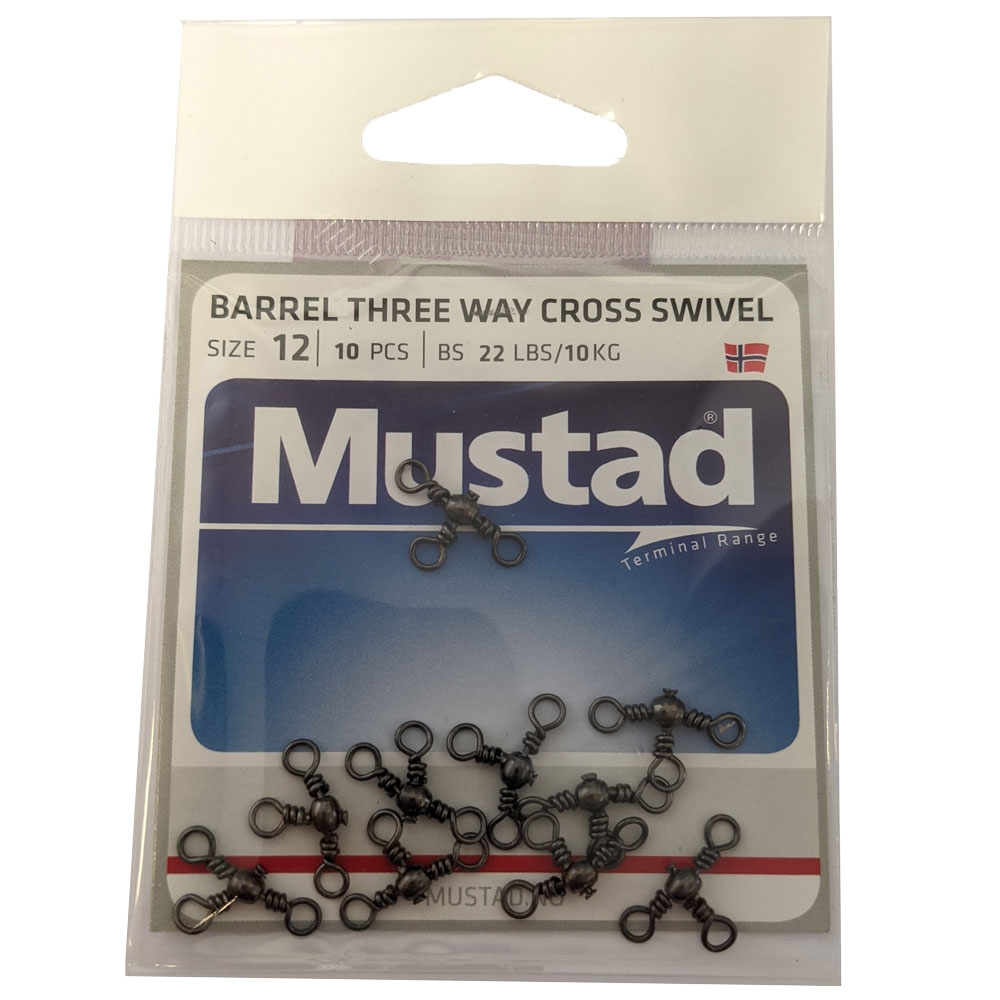Mustad Black 3-Way Cross Swivel