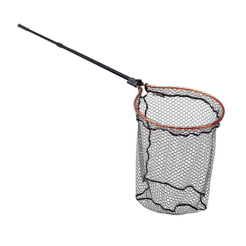 Fishing landing net wood handle nylon silicone mesh scoop net strong fly fishing  nets fish equipment