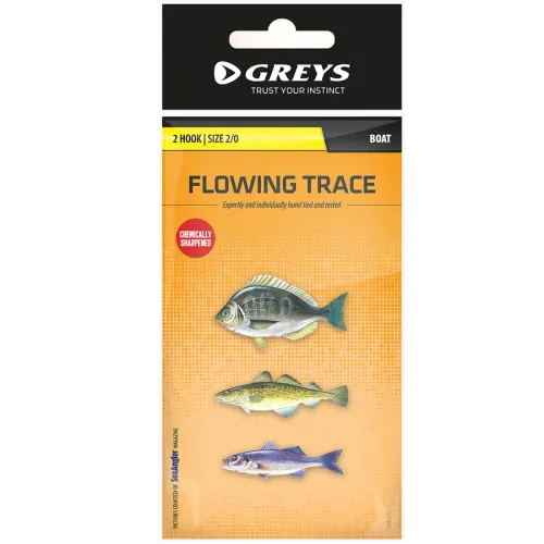 Greys 5 x Boat sea rigs Flowing trace 3/0  2 hooks Fishing tackle 