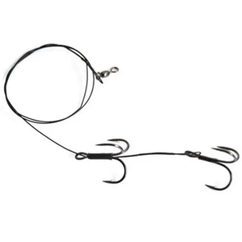 titanium wire pike fishing trace snap tackle rig with or without treble hooks 