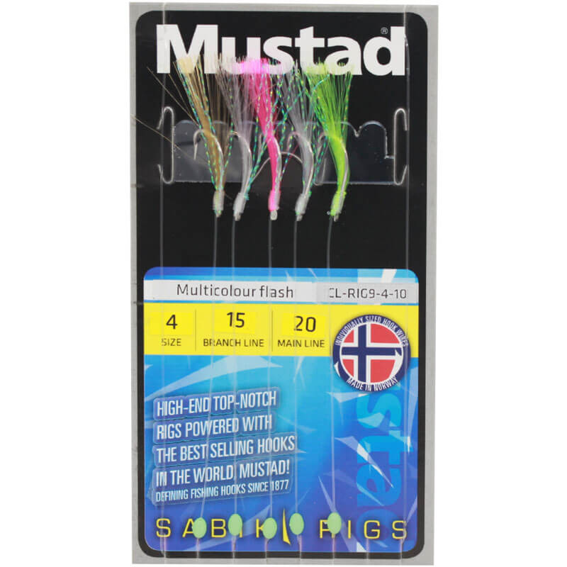Hook Size 7/0 17-1281-7/0-25 FLADEN - Excellent Deep Sea Rig for Cod and Mackerel 3 Hooks Min of 23 Green Sea Fishing Lure Rig Packs of LUMMI MAX HOKKI 