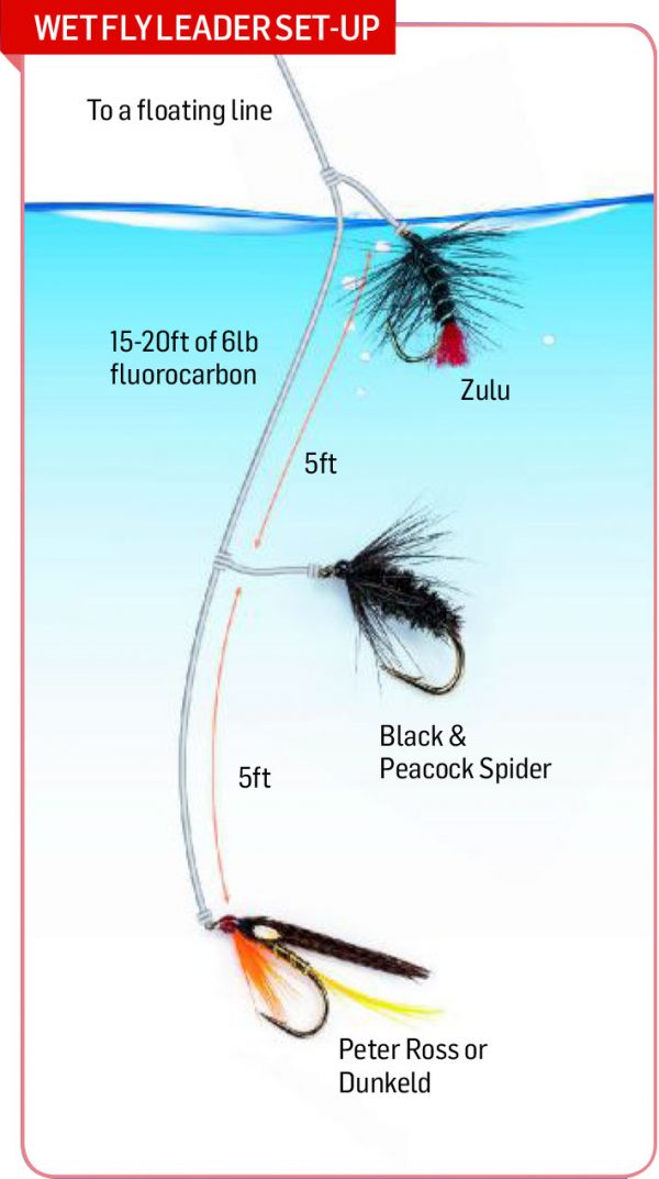 Traditional wet fly setup