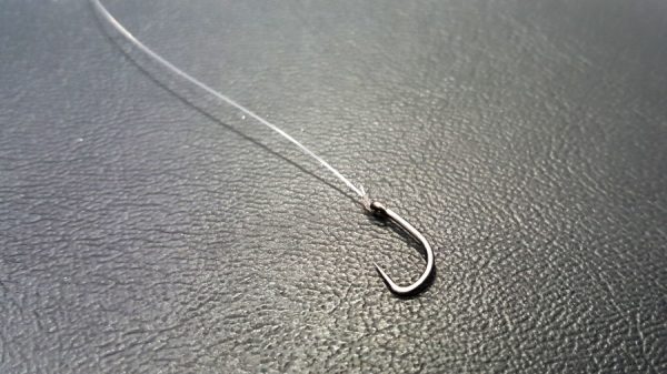 tie hook to fluorocarbon hook length